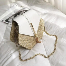 Load image into Gallery viewer, New Famous Mulit Style Straw+leather Handba For Women And Girls  New Fashion Summer Bag Handmade Woven Beach Circle Shoulder Bag
