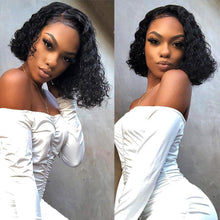 Load image into Gallery viewer, New Fashion Brazilian Curly Bob Wig Human Hair Lace Wigs For Women Short Side Part Curly Human Hair Wig Lace Wigs For Black Women Gifts for Girlfriends

