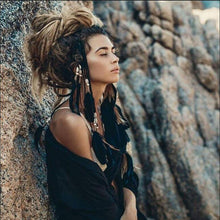 Load image into Gallery viewer, New Fashion Feather Rope Crown Hair Band Boho White Elastic Festival Headband for Women Fashion Female Gorgeous Hair Accessories For Women
