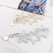 Load image into Gallery viewer, New Fashion Girl Love Five-pointed Star Alloy Clip Bangs Clip Adult Simple Hollow Crystal Hairpin Hair Clip Metal Alloy Barrettes Hair Accessories for Party Wedding
