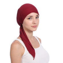Load image into Gallery viewer, New Fashion Soft Cotton Solid Color Elastic Wrap Lightweight Scarf Hats Muslim Turban Elegant Bonnet Inner Hijab Hat Female Turbantes caps For Women

