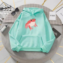 Load image into Gallery viewer, New Frog Sweatshirt Oversized Clothes Long Sleeve Hooded Hoodie For Girls Winter Hoodie With Pocket Pink Sweatshirts Hoodies for Women Teen Girls Cute Cartoon Frogs Casual Hooded Loose Long Sleeve Sweatshirt with Pocket
