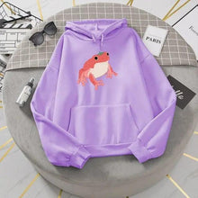 Load image into Gallery viewer, New Frog Sweatshirt Oversized Clothes Long Sleeve Hooded Hoodie For Girls Winter Hoodie With Pocket Pink Sweatshirts Hoodies for Women Teen Girls Cute Cartoon Frogs Casual Hooded Loose Long Sleeve Sweatshirt with Pocket
