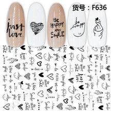 Load image into Gallery viewer, New Geometric Letter Nail Sticker Water Slider Winter Decal Christmas New Year Gift Nail Slider Temporary Tattoos Women Nail Art Stickers Water Transfer Decals Design Nail Art Supplies Manicure Acrylic Nail Foil Stencils Decorations
