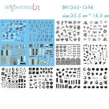 Load image into Gallery viewer, New Geometric Letter Nail Sticker Water Slider Winter Decal Christmas New Year Gift Nail Slider Temporary Tattoos Women Nail Art Stickers Water Transfer Decals Design Nail Art Supplies Manicure Acrylic Nail Foil Stencils Decorations
