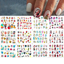 Load image into Gallery viewer, New Geometric Letter Nail Sticker Water Slider Winter Decal Christmas New Year Gift Nail Slider Temporary Tattoos Women Nail Art Stickers Water Transfer Decals Design Nail Art Supplies Manicure Acrylic Nail Foil Stencils Decorations
