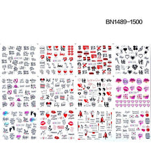 Load image into Gallery viewer, New Geometric Letter Nail Sticker Water Slider Winter Decal Christmas New Year Gift Nail Slider Temporary Tattoos Women Nail Art Stickers Water Transfer Decals Design Nail Art Supplies Manicure Acrylic Nail Foil Stencils Decorations
