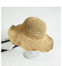 Load image into Gallery viewer, New Girl Sun Hat Unique Trendy Women's Sun Protection Hat Wide Brim Floppy Summer Hats Women Retro Casual Straw Bucket Hat Comfortable Soft Every Day Travel Hat
