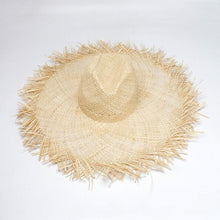 Load image into Gallery viewer, New Handmade Women Straw Sun Hats Large Wide Flat Top Wide Hat Beach Hat Lady Holiday Sun Protection Hat Girls Quality Natural Outdoor Sun Caps For Holiday Vintage Design Hat
