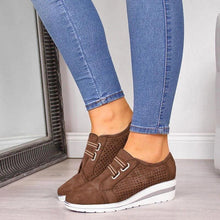 Load image into Gallery viewer, New High Heel Casual Womens Sneakers Breathable Height Increasing Shoes Air Cushion Comfortable Sneakers Women's Vulcanize Leather Shoes Luxury Walking Women Outdoor Shoes

