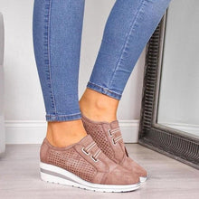 Load image into Gallery viewer, New High Heel Casual Womens Sneakers Breathable Height Increasing Shoes Air Cushion Comfortable Sneakers Women's Vulcanize Leather Shoes Luxury Walking Women Outdoor Shoes
