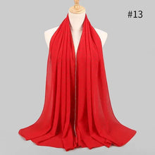 Load image into Gallery viewer, New Luxurious Gold Chiffon Head Scarf Solid Soft Long Muslim Scarves For Women Hijab Musulman Female Shawl and Wrap
