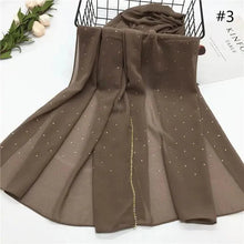 Load image into Gallery viewer, New Luxurious Gold Chiffon Head Scarf Solid Soft Long Muslim Scarves For Women Hijab Musulman Female Shawl and Wrap

