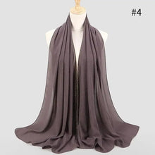 Load image into Gallery viewer, New Luxurious Gold Chiffon Head Scarf Solid Soft Long Muslim Scarves For Women Hijab Musulman Female Shawl and Wrap

