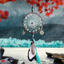 Load image into Gallery viewer, New Luxury Original Silver Gray Dream Catcher 2 Ring Feather Hanging Art Gifts To Bestie Friends Creative Valentine's Day Gifts
