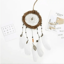 Load image into Gallery viewer, New Luxury Original Silver Gray Dream Catcher 2 Ring Feather Hanging Art Gifts To Bestie Friends Creative Valentine's Day Gifts
