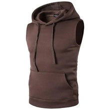 Load image into Gallery viewer, New Men's Solid Sleeveless Hoodie Sweatshirt Casual Loose Drawstring Tops with Pockets Autumn Winter Muscle Sleeveless Hoodies Gym Sport Bodybuilding Hoodie
