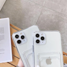 Load image into Gallery viewer, New Mini Wallet Card Holder Silicone Case for IPhone 11 12 13 Iphone 11 Pro X XS Max XR 7 8 Plus Soft Phone Cover Slim Shockproof Soft Protective Case With Cute Card Holder
