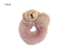 Load image into Gallery viewer, New Mink Fur Hair Rope Scrunchie Women Accessory Flurry Headband Hair Ties Elastic Fashion Hair Ring Women's Wristband Scrunchie Hairband Pom Pom Hair Tie Ring
