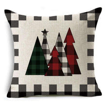 Load image into Gallery viewer, New Plaid Christmas Linen Pillowcase Xmas Series Cushion Cover Case Pillow Custom Square Pillowcase Cushion Cover Thrown Linen Pillowcase Christmas Gift 45X45CM
