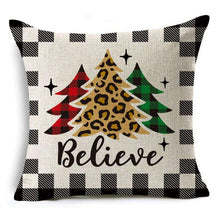Load image into Gallery viewer, New Plaid Christmas Linen Pillowcase Xmas Series Cushion Cover Case Pillow Custom Square Pillowcase Cushion Cover Thrown Linen Pillowcase Christmas Gift 45X45CM
