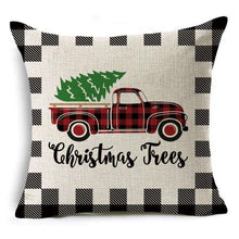 Load image into Gallery viewer, New Plaid Christmas Linen Pillowcase Xmas Series Cushion Cover Case Pillow Custom Square Pillowcase Cushion Cover Thrown Linen Pillowcase Christmas Gift 45X45CM
