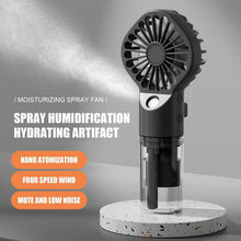 Load image into Gallery viewer, New Portable Handheld Fan USB Rechargeable Turbo Water-Cooled Spray Mini Fan 4 Gear Speed Air-conditioning Mute Fans Outdoor Handheld Misting Fan Rechargeable Mini Personal Fan Battery Operated for Travel
