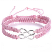 Load image into Gallery viewer, New Retro Infinity Handmade Bracelet Set Friendship Bracelet Set Love Couples Bracelets Bangles Set Infinity Matching Bracelets For Couples His And Hers Infinity Sign Handmade Rope Braided Stainless Steel BFF Bracelets
