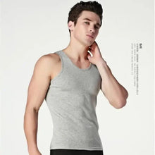 Load image into Gallery viewer, New Sale 100% Soft Cotton Mens Modern Sleeveless Tank Top Solid Muscle Vest Athletic Undershirts O-neck Gym Clothing Tees Tops Unique Soft Comfortable Summer Tops For Men Soft Cotton Sleeveless Tops for Men Classic Tank Tops
