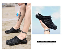 Load image into Gallery viewer, New Sandals Hole Shoes Couple Home Summer Hollow Out Mens And Womens Beach Flat Clogs Classic Mules Anti-Skid Rubber Sole Slip On Summer Arch Support Slippers
