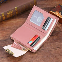 Load image into Gallery viewer, New Short PU Leather Clutch Bags Card Holder Wallet And  Small Coin Purse for Women And Girls
