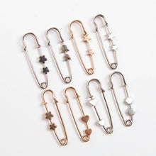 Load image into Gallery viewer, New Simple Trendy Popular Rhinestone Decoration Buckle Lapel Pin Brooches Women Cardigan Coat Sweater Costume Safety Pin Jewelry Brooches and Pins for Women in Multiple Styles Beautiful Safety Pins for Clothing
