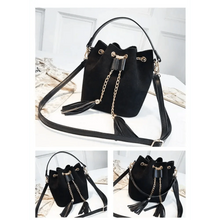 Load image into Gallery viewer, New Sizzling Mini Crossbody Handbags Cute Bucket Bag Organizer Small Tassel PU Leather Womens Shoulder Messenger Bags
