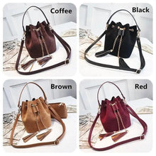 Load image into Gallery viewer, New Sizzling Mini Crossbody Handbags Cute Bucket Bag Organizer Small Tassel PU Leather Womens Shoulder Messenger Bags
