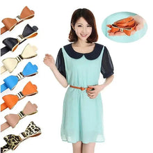 Load image into Gallery viewer, New Slim PU Leather Fashion Bow Waist Belt For Women Casual Dress Retro Design Women Waistband
