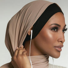 Load image into Gallery viewer, NEW Soft Cotton Hijab Breathable Turban Tie Under Scarf Elegant Ear Hole Stretch Inner Hijabs Lightweight Turban Round Front Under Hijab Caps Female Turban Bonnet
