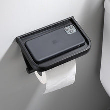 Load image into Gallery viewer, NEW Stainless Steel Toilet Paper Holder BathroomPaper Phone Holder Shelf Towel Roll shelf Accessories  Toilet Paper Holder with Phone Shelf Aluminum Bathroom Accessories Tissue Roll Dispenser Storage Rack Wall Mounted Modern Paper Towel Adapter
