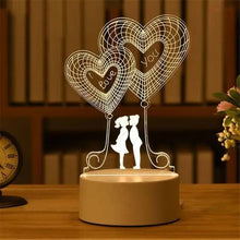 Load image into Gallery viewer, New Sterlling Romantic Love 3D Lamp Heart-shaped Balloon Acrylic LED Night Light Decorative Table Lamp Valentine's Day Sweetheart Wife's Gift
