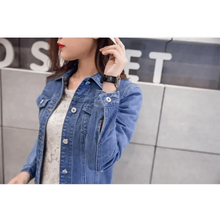 Load image into Gallery viewer, New Stunning Long Sleeve Winter Slim White Black Jeans Top For Women Solid Denim Jacket Women Short Overcoat For Ladies

