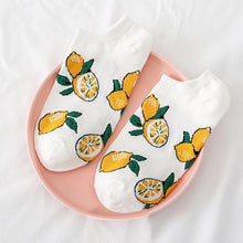 Load image into Gallery viewer, Solid Color Avocado Printed Socks Casual Joker Cotton Short Socks Ladies Fruit Print Concise College Style Breathable Cotton Short Socks For Men And Women
