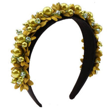 Load image into Gallery viewer, Flower Pearl Headbands Crystal Beads Embellishment Wide Hairbands Women Wedding Party Crown Tiara Gorgeous Hair Accessories For Women
