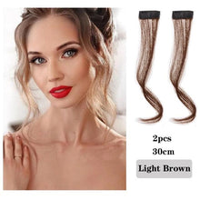 Load image into Gallery viewer, Hair Bangs Clip In Front Side Bangs Synthetic Fake Fringe Hair Extensions For Women Natural Hairpiece Natural Flat Neat Bangs With Temples For Women One Piece Hairpiece
