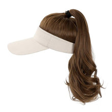 Load image into Gallery viewer, Ponytail Extension Cap hair Synthetic Wig Curly Wavy Wigs with Visor Hat hair Wigs for Women Hat Baseball Wigs For Black Women Cosplay Wigs For Women
