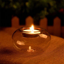 Load image into Gallery viewer, Round Hollow Glass Candle  Tea light Holder Candlestick Home Decorations for Dinner Table Wedding Candle Holder Wedding Candlestick Fine Transparent Crystal Glass Candlestick Dining Home Decor
