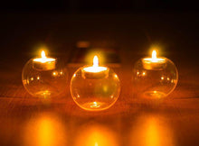 Load image into Gallery viewer, Round Hollow Glass Candle  Tea light Holder Candlestick Home Decorations for Dinner Table Wedding Candle Holder Wedding Candlestick Fine Transparent Crystal Glass Candlestick Dining Home Decor
