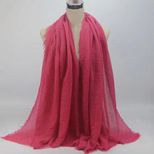 Load image into Gallery viewer, New Stylish Plain Scarf Women Muslim Crinkle Hijab Scarf Female Musulman Soft Cotton Headscarf Islamic Hijab Shawls And Wraps

