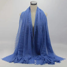 Load image into Gallery viewer, New Stylish Plain Scarf Women Muslim Crinkle Hijab Scarf Female Musulman Soft Cotton Headscarf Islamic Hijab Shawls And Wraps
