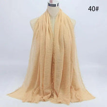Load image into Gallery viewer, New Stylish Plain Scarf Women Muslim Crinkle Hijab Scarf Female Musulman Soft Cotton Headscarf Islamic Hijab Shawls And Wraps
