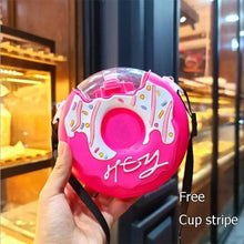 Load image into Gallery viewer, New Summer Cute Donut Ice Cream Water Bottle With Straw Creative Square Watermelon Cup Portable Leakproof Bottle
