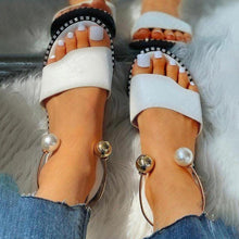 Load image into Gallery viewer, New Summer Women's Pearly Sandals Slippers Shoes Women Flats Sandals Flip Flop Casual Flat Slingback Pearl Sandals Fashion Beach Flip Flops Sandals Outdoor Slippers Round Toe Shoes
